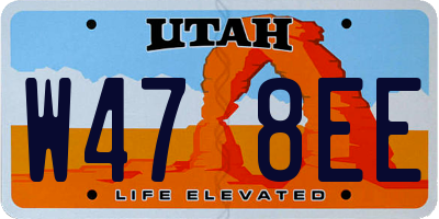 UT license plate W478EE