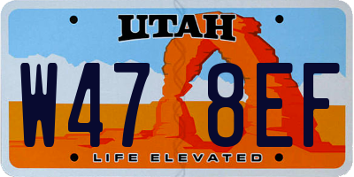 UT license plate W478EF