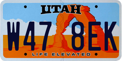 UT license plate W478EK