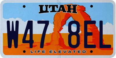 UT license plate W478EL