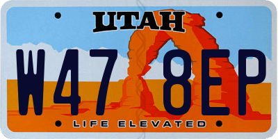 UT license plate W478EP