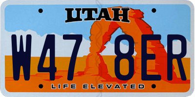 UT license plate W478ER