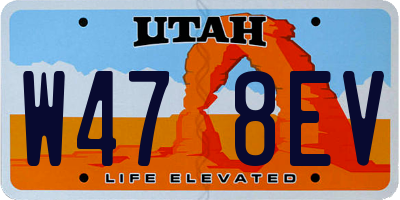 UT license plate W478EV