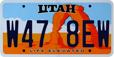 UT license plate W478EW