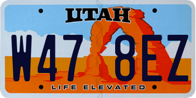 UT license plate W478EZ