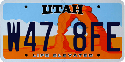 UT license plate W478FE