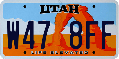 UT license plate W478FF