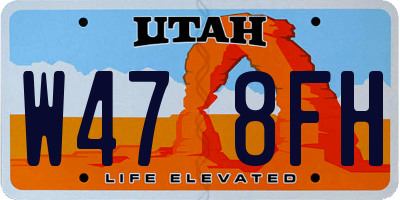 UT license plate W478FH