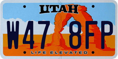 UT license plate W478FP