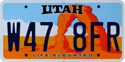 UT license plate W478FR