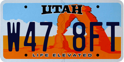 UT license plate W478FT