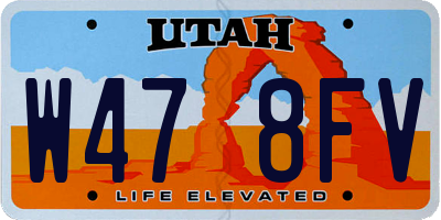 UT license plate W478FV