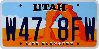 UT license plate W478FW