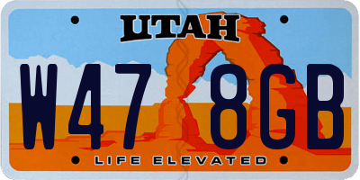 UT license plate W478GB
