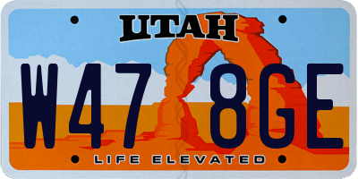 UT license plate W478GE