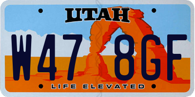 UT license plate W478GF