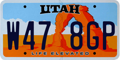 UT license plate W478GP