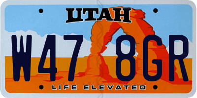 UT license plate W478GR