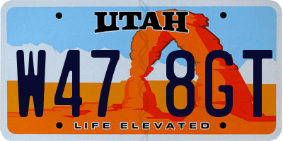 UT license plate W478GT