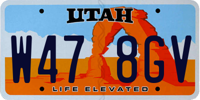 UT license plate W478GV