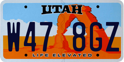 UT license plate W478GZ