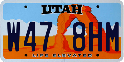 UT license plate W478HM