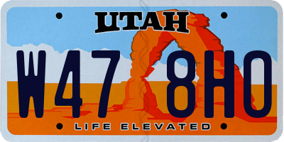 UT license plate W478HO