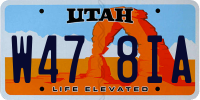 UT license plate W478IA