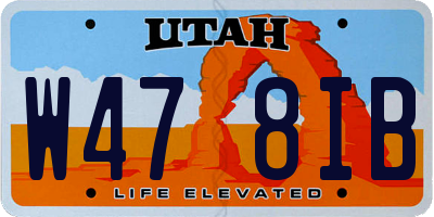 UT license plate W478IB