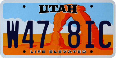 UT license plate W478IC