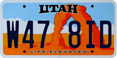 UT license plate W478ID