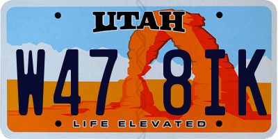 UT license plate W478IK
