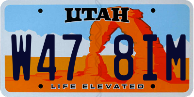 UT license plate W478IM