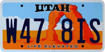 UT license plate W478IS