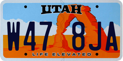 UT license plate W478JA