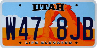 UT license plate W478JB