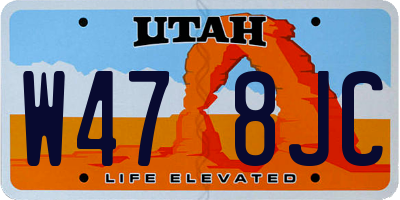 UT license plate W478JC