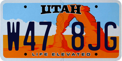 UT license plate W478JG