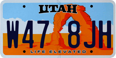 UT license plate W478JH
