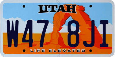 UT license plate W478JI
