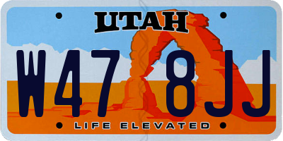 UT license plate W478JJ