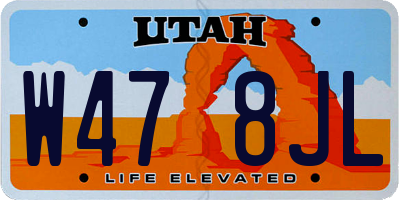 UT license plate W478JL