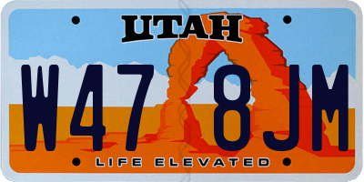 UT license plate W478JM