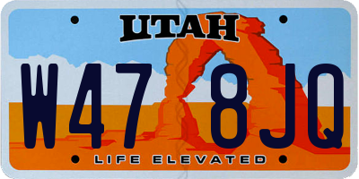 UT license plate W478JQ