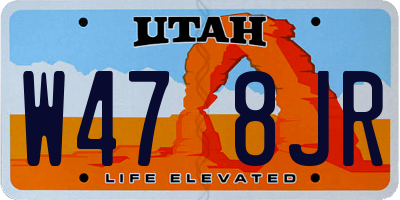 UT license plate W478JR
