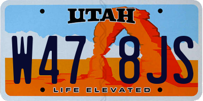 UT license plate W478JS