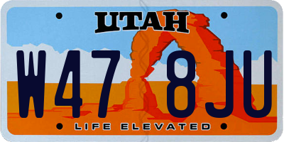 UT license plate W478JU