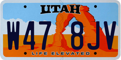 UT license plate W478JV