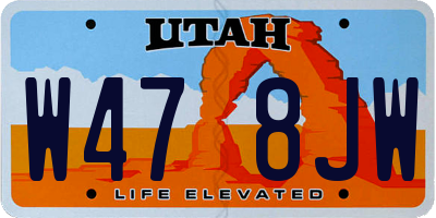 UT license plate W478JW