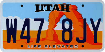UT license plate W478JY